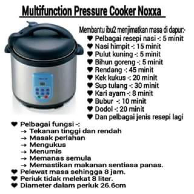 Resepi pressure top cooker midea