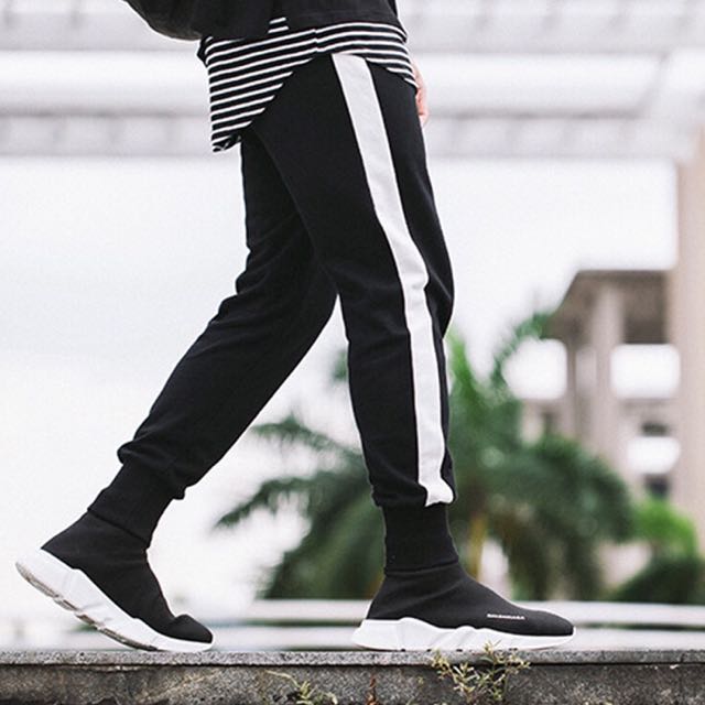 one side stripe pants