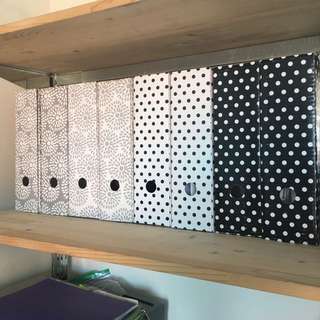 Minimal Polka Dots Black And White File Holder Magazine Files