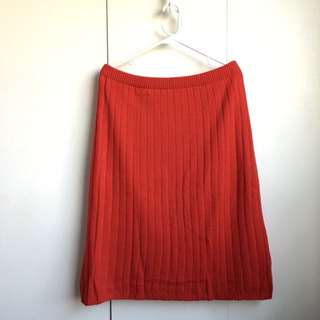 Size L-Xl Vintage Mixed Wool Angora Red Sweater Skirt Vintage!!!