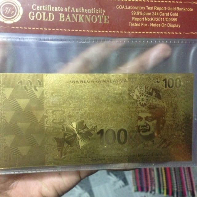 Duit Lama Duit Rm100 Gold Banknote Antiques Currency On Carousell