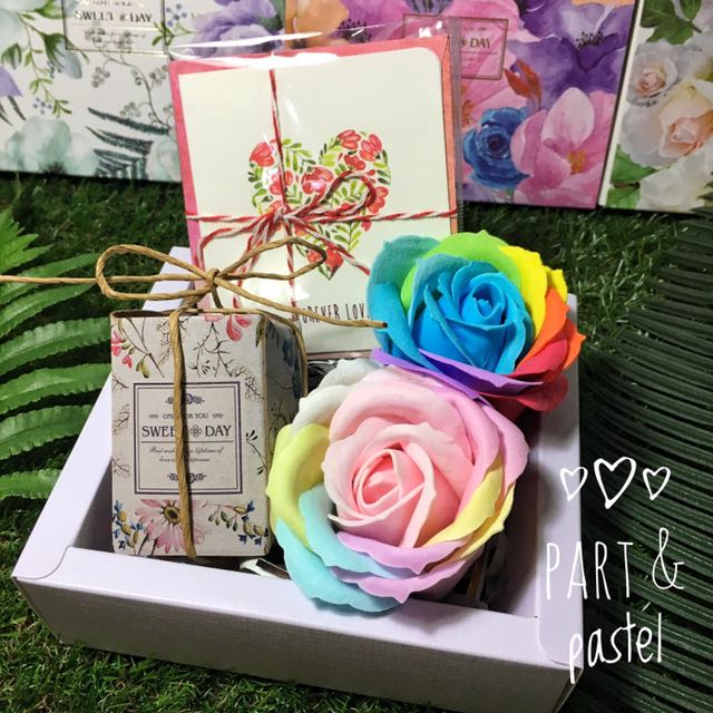 Floral Themed Gift Box Package The Rainbow Happiness Iii Design Craft Handmade Craft On Carousell