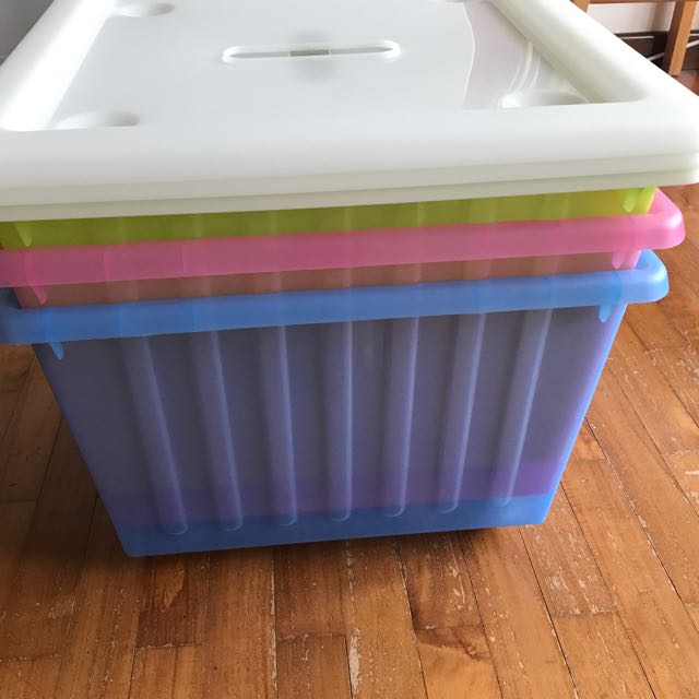 IKEA Vessla Storage Boxes With Wheels, Furniture & Home Living, Home