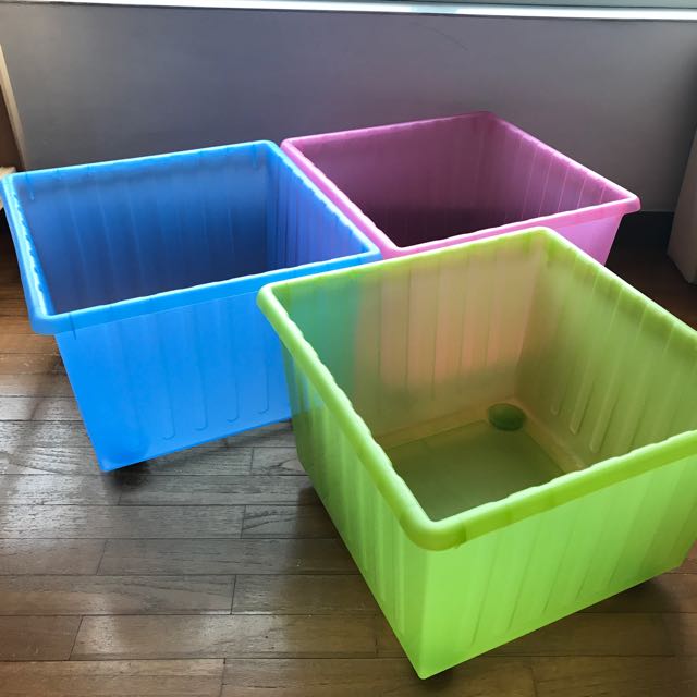 IKEA Vessla Storage Boxes With Wheels, Furniture & Home Living, Home