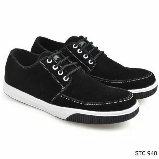 Sepatu Kets Pria Sepatu Sekolah Sepatu Casual Pria Warna Hitam