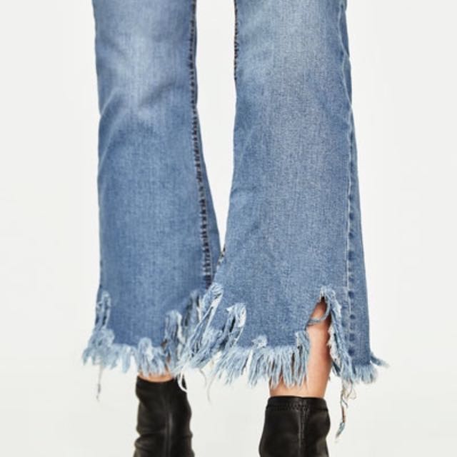 cropped flare jeans zara