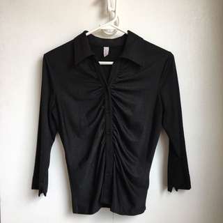 Size s Black Stretchy Dress Shirt Office Button Up Shirt