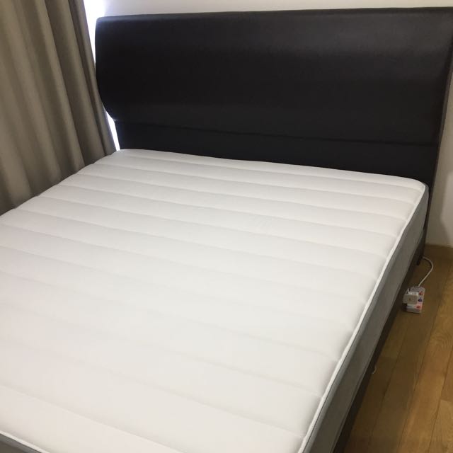 Aldo Black Faux Leather King Bed With King Downtime Mattress Furniture Beds Mattresses On Carousell