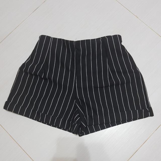 Black shorts with white stripes Clearance