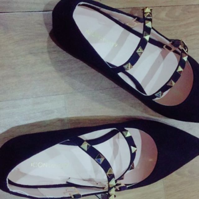 Flat Shoes Merk Icon Ninety Fesyen Wanita Sepatu Di Carousell