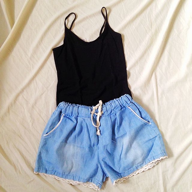 Garterized Denim Shorts (Category: Shorts) located in Quezon City. Submitted by staples_ (Listing ID 116577896, Image 1). Description: .