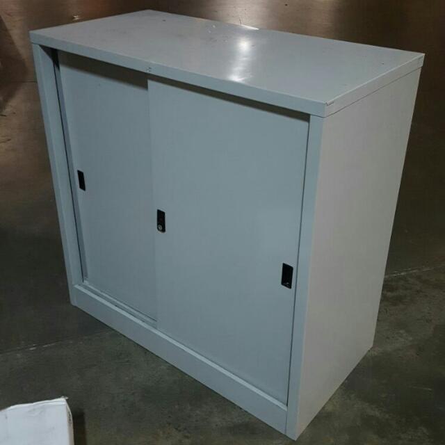 Low Height Sliding Door Metal Cabinet 60 Ea With Free Delivery Abv 2 Units All Payment Must Transfer In Advance To Entitle For Free Delivery Furniture Shelves Drawers On Carousell