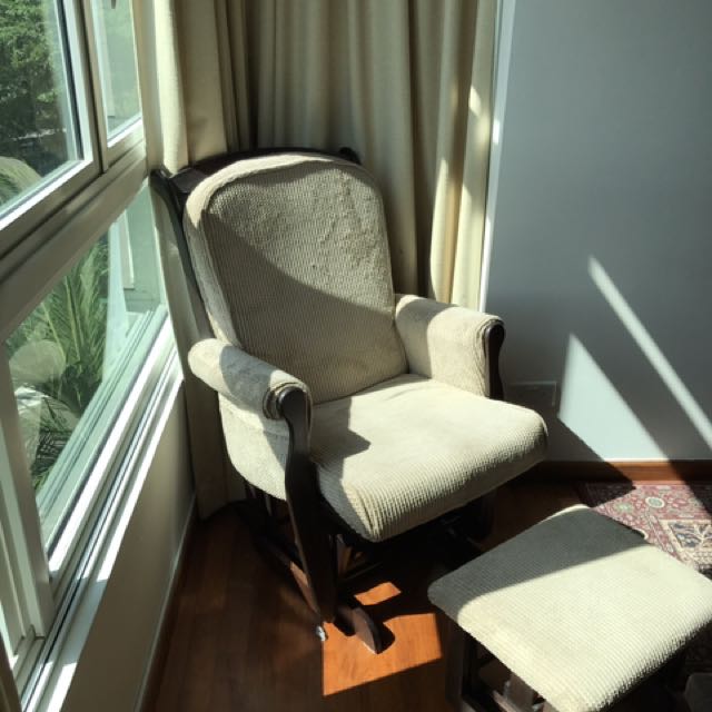 Mothercare Rocking Chair Tutti bambini deluxe reclinable glider chair & stool, Babies & Kids