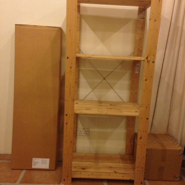 Wooden Storage Shelves IKEA GORM, Furniture, Shelves & Drawers on Carousell