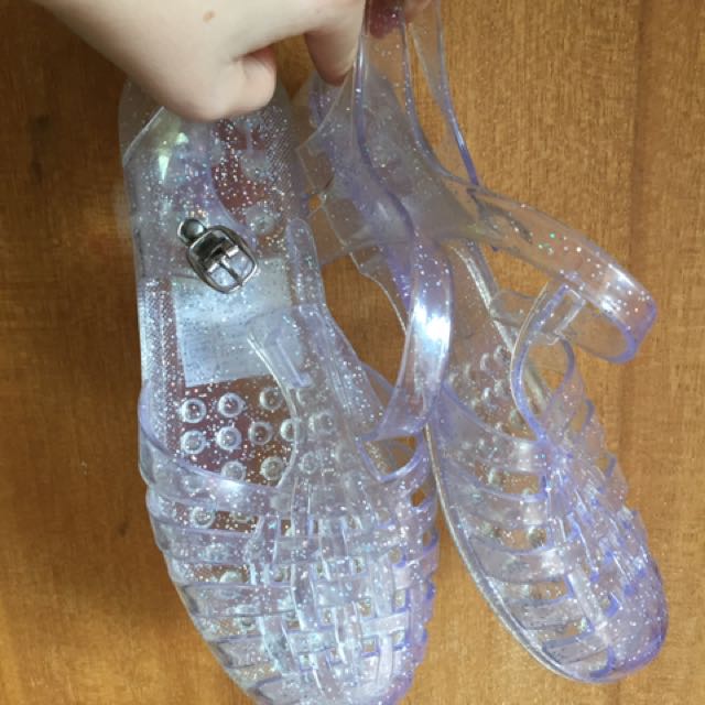 clear sparkly shoes