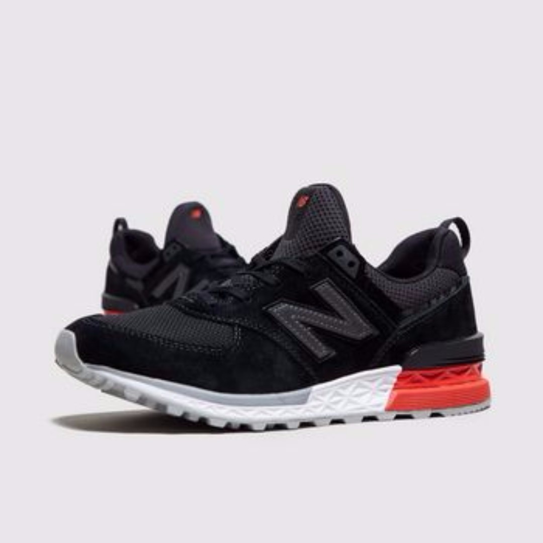 new balance 574 mens black and red