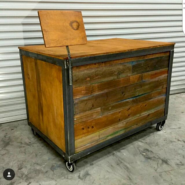 wooden push cart