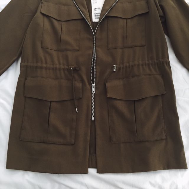 FreePostage Monki Army Green Utility Jacket Parka Anorak