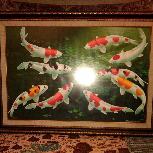 Lukisan 9 Ikan Koi Perabotan Rumah Di Carousell