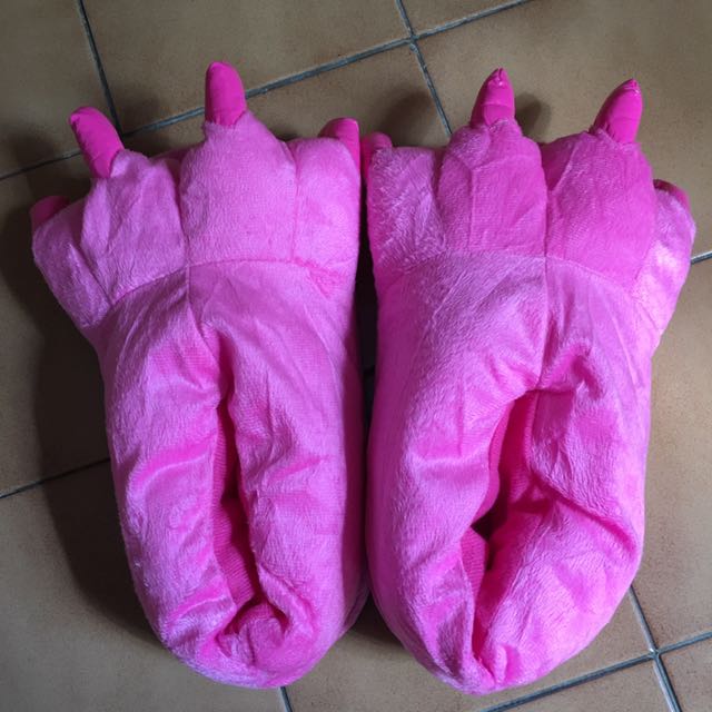 pink monster slippers