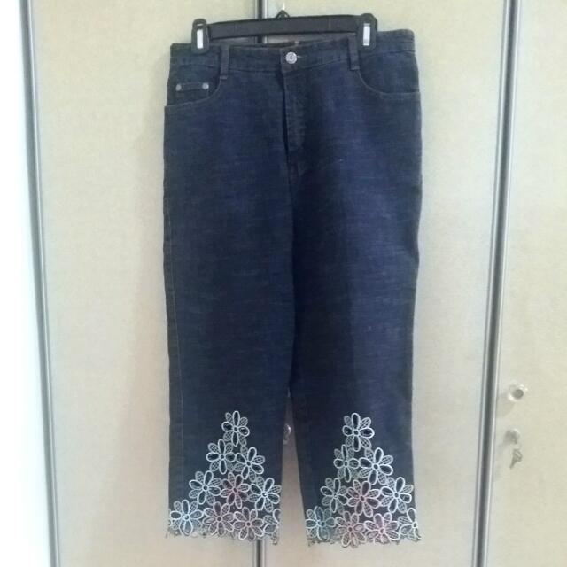 Black three quarter jeans clearance