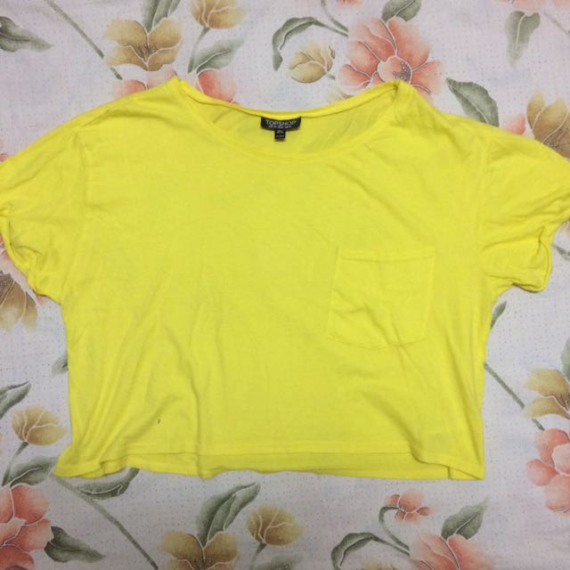 topshop yellow crop top