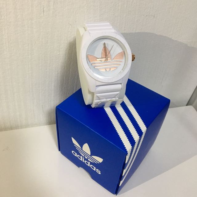 adidas watch white and gold