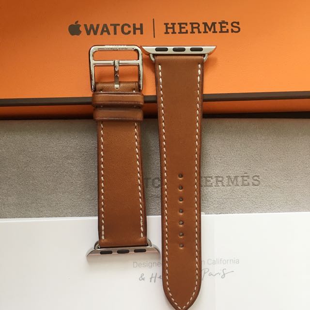 Hermes Apple Watch - 38mm Fauve Barenia Leather Single Tour
