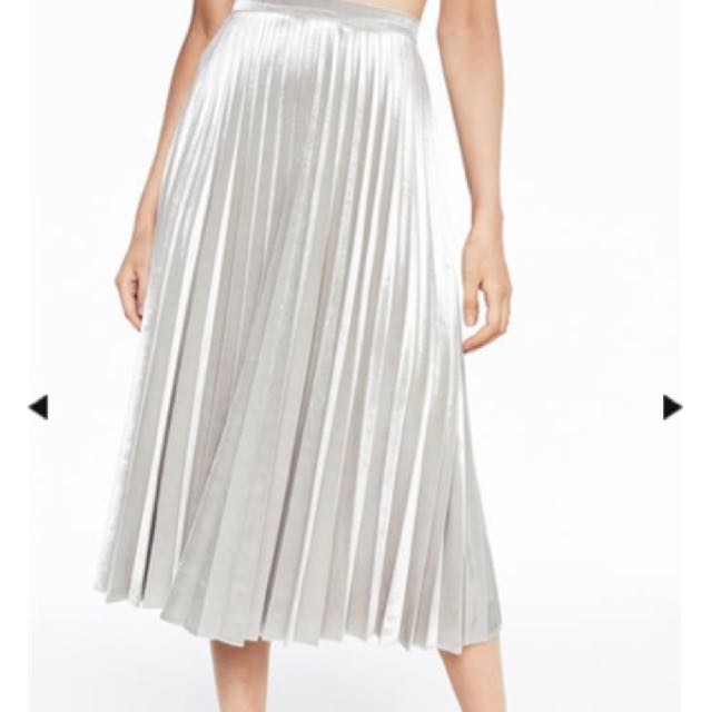 Forever new silver pleated skirt hot sale