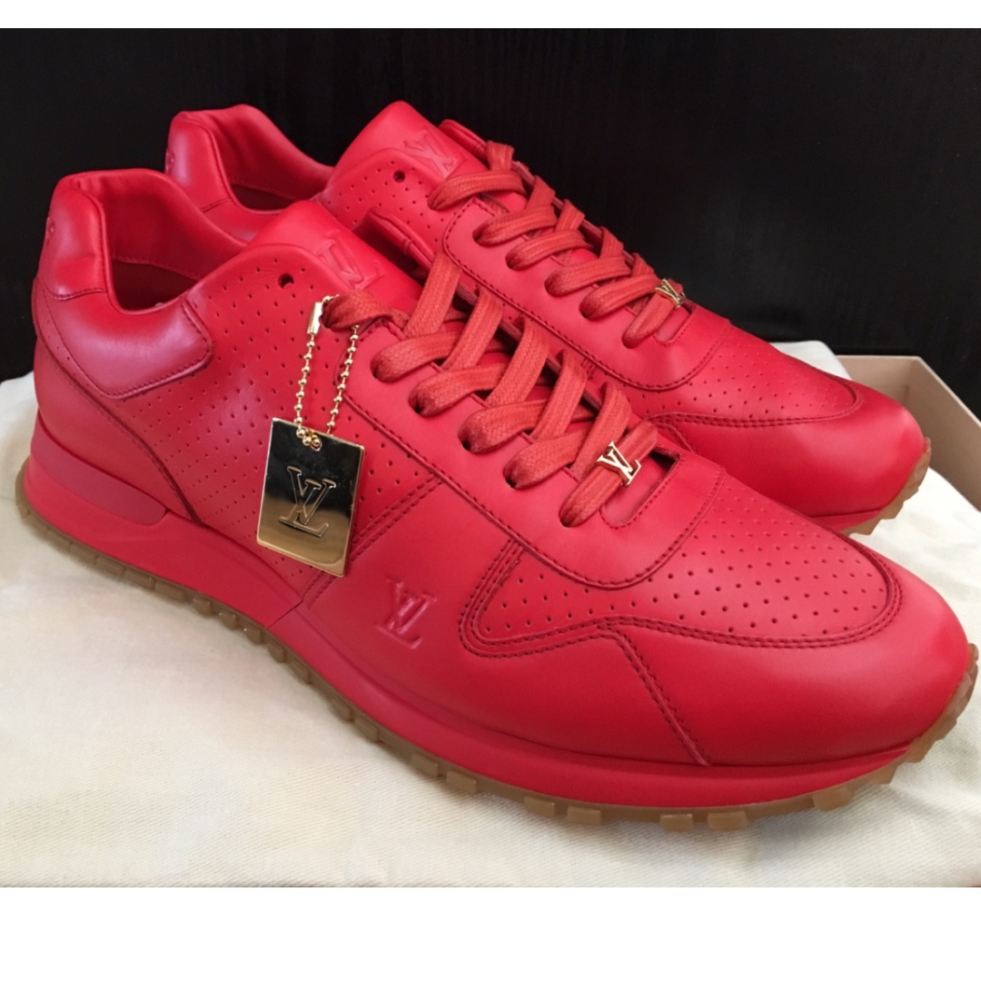 Louis Vuitton x Supreme Ny Red Leather Run Away Sneakers Shoes