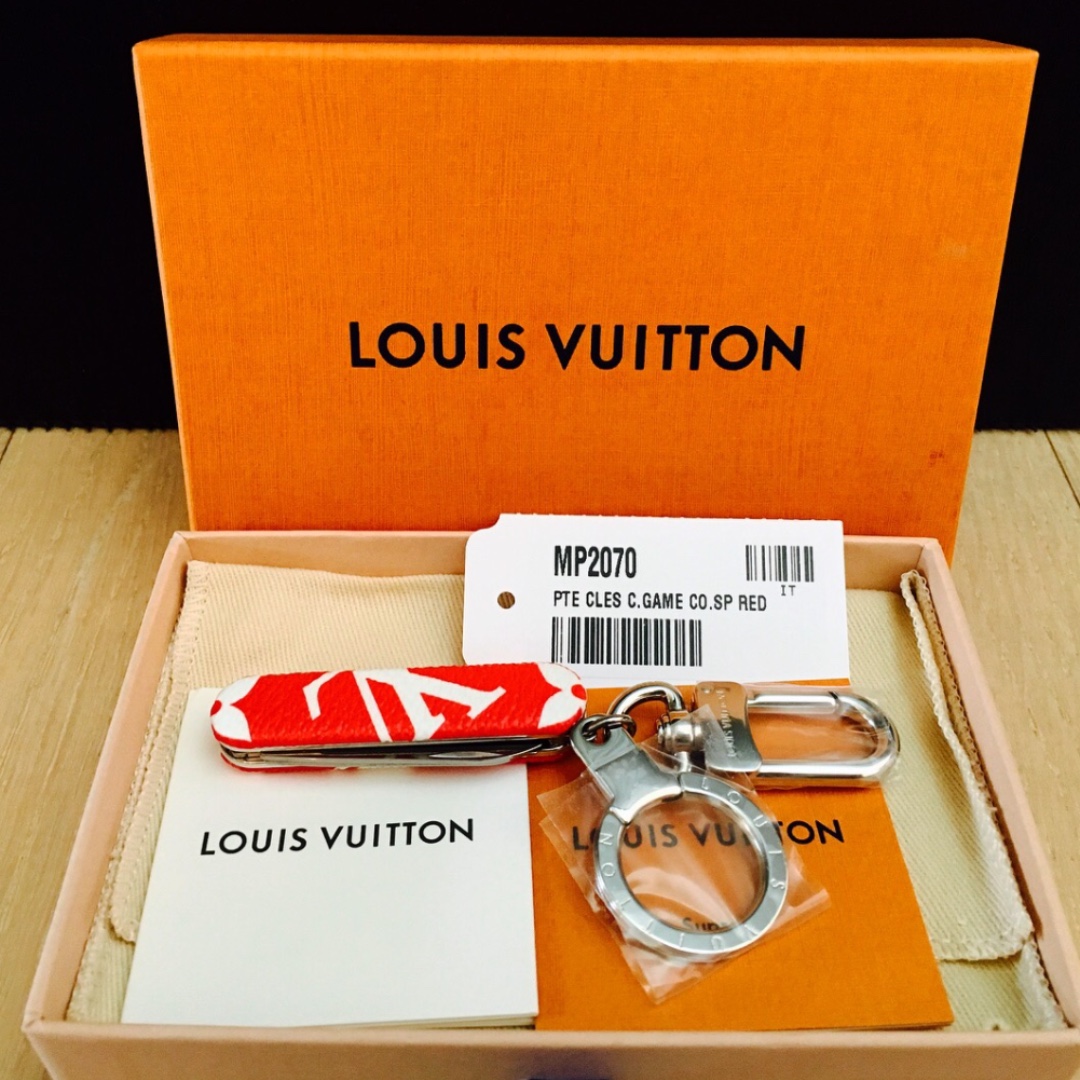 Louis Vuitton x Supreme Pocket Knife Key Chain Red