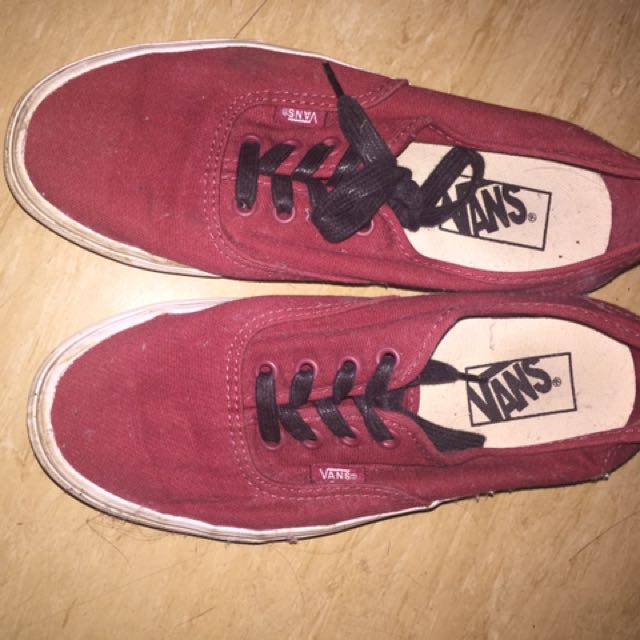 Maroon Vans Women s Fashion Shoes on Carousell