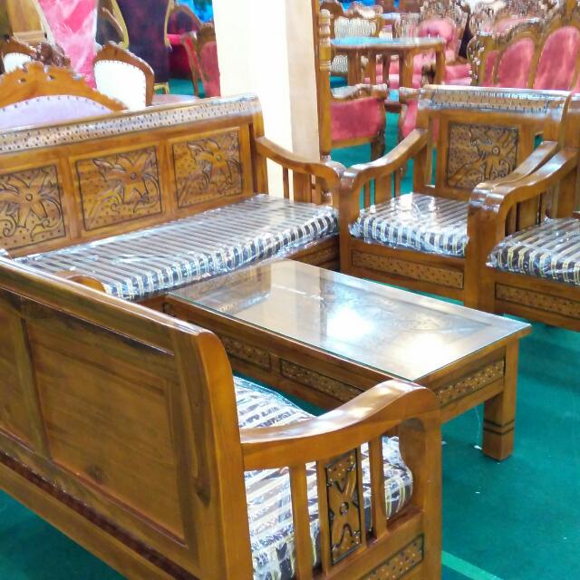 Set Sofa Kayu Jati Home Furniture Furniture On Carousell