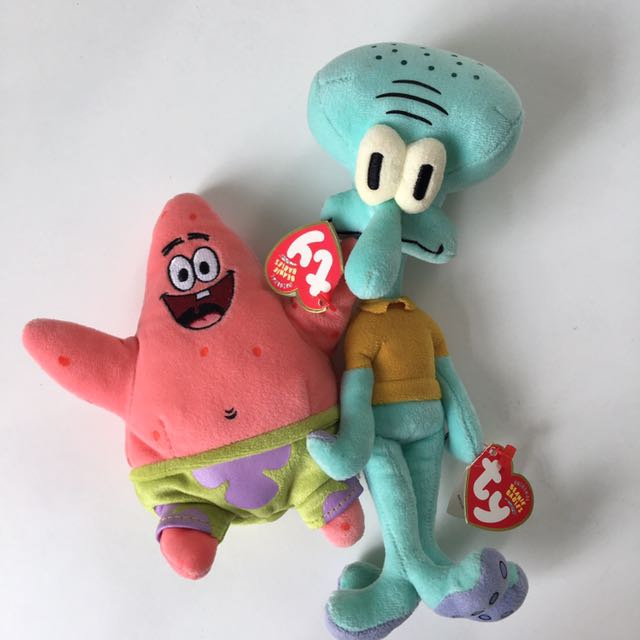 TY Beanie Babies: Patrick and Squidward, Hobbies & Toys, Toys & Games ...