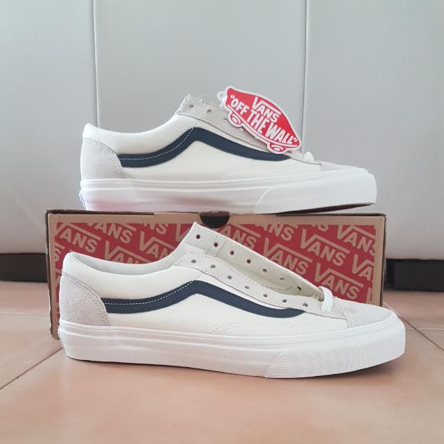 vans style 36 white blue