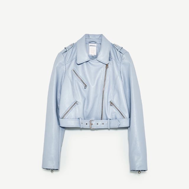 cropped biker jacket zara