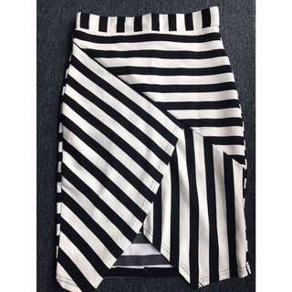 High Waisted Striped Skirt