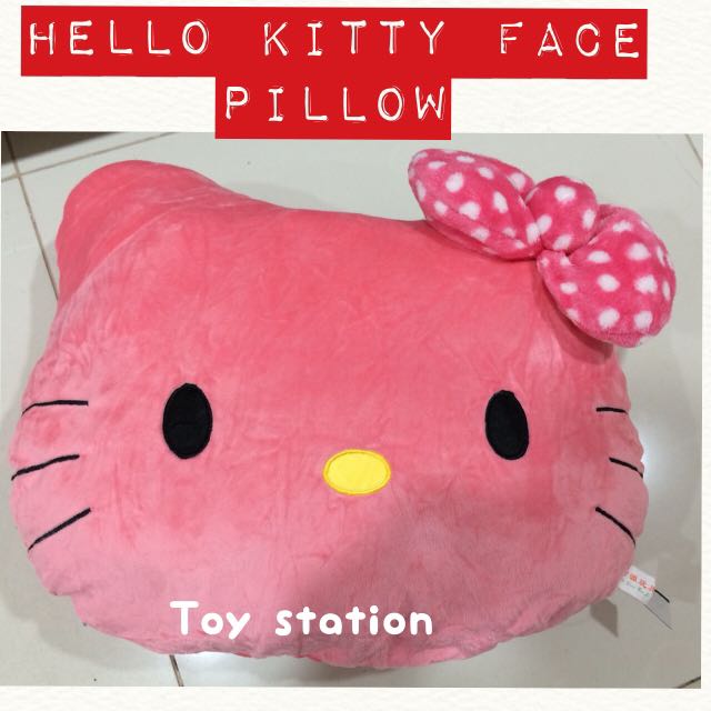 HELLO KITTY FACE PILLOW, Hobbies & Toys, Toys & Games on Carousell
