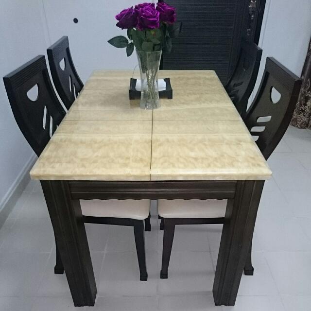 Marble Top Dining Table., Furniture & Home Living, Furniture, Tables