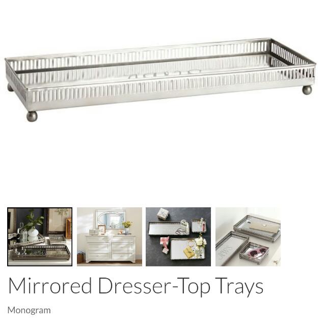 Pottery Barn Mirrored Dresser Top Tray Large Furniture Home