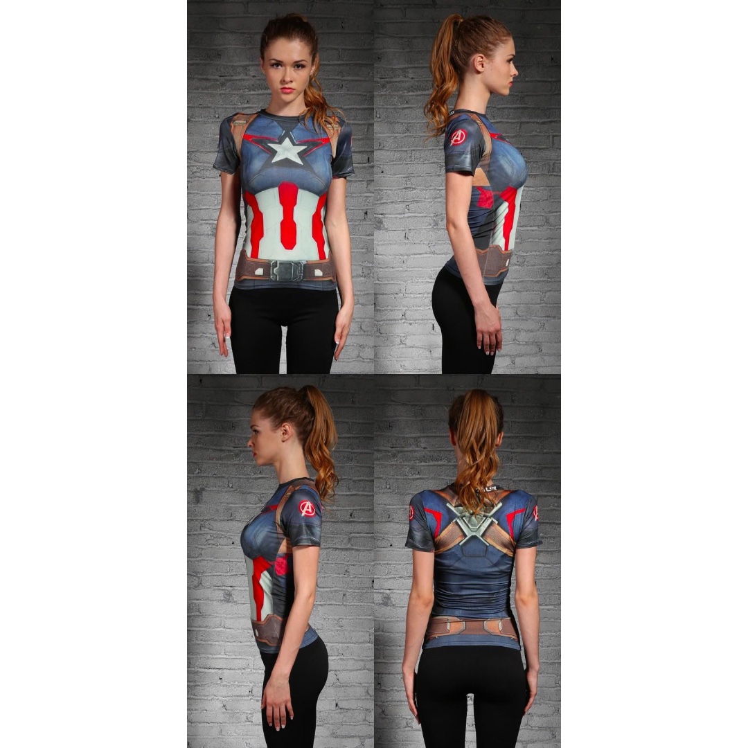 SEXY HOT WOMEN Captain America T-SHIRT 