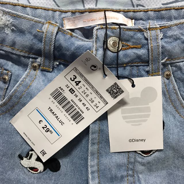 mickey denim shorts zara