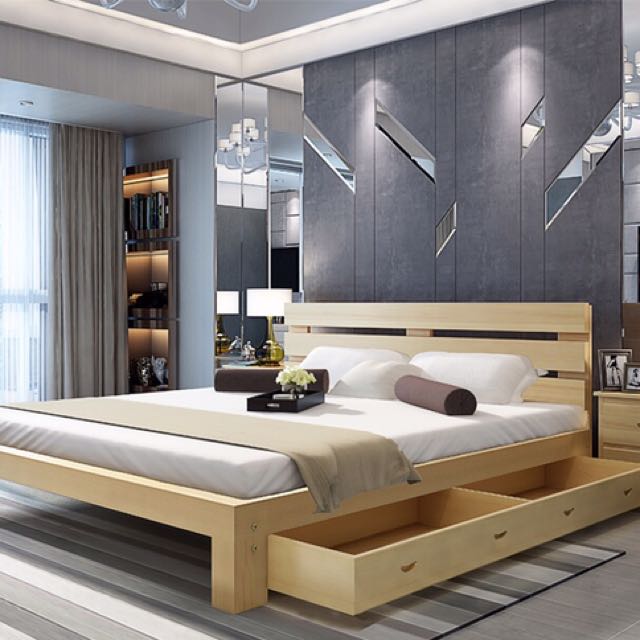 100 Timber Queen Size Bed Frame Furniture Beds Mattresses On Carou - Wooden Timber Bed Base Queen 100 Timber Queen Size Bed Frame Furniture Beds Mattresses On Carou - Wooden Timber Bed Base Queen