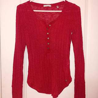 Abercrombie & Fitch Red Long Sleeve