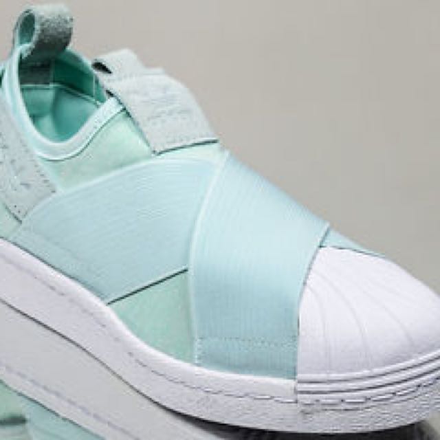 Adidas superstar slip on ice hot sale mint