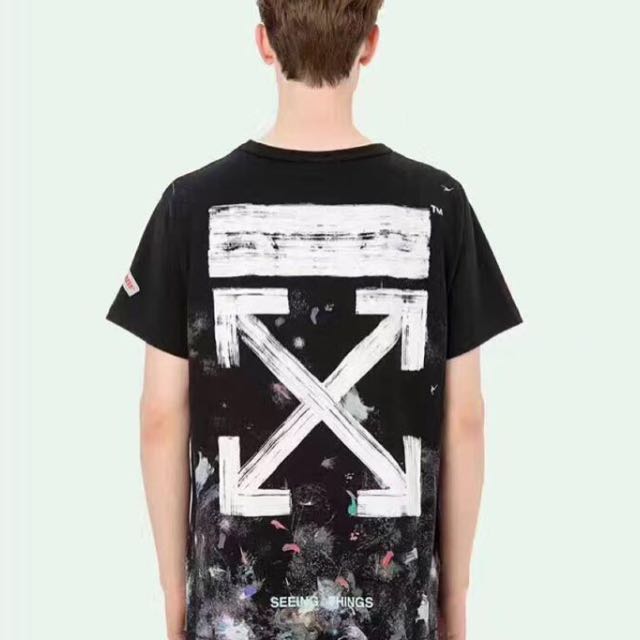 Off-White Brushed Arrowhead Fireworks Shirt 2017 T-shirt Abloh Collection 1:1 Highest Guaranteed, Men's Fashion, Tops & Sets, Tshirts & Polo Shirts on Carousell