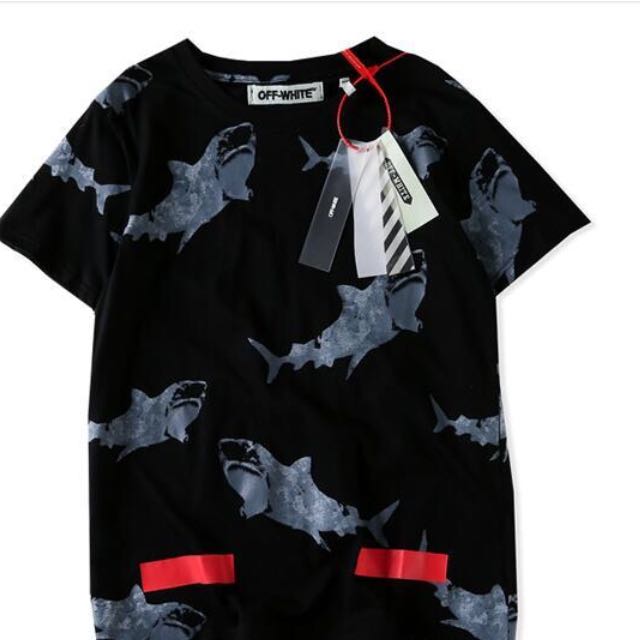 Off white shark on sale shirt
