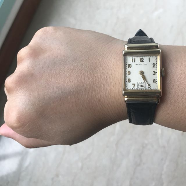 Vintage Hamilton 14k GF Tank Watch Art Decor