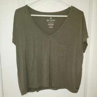 American Eagle Soft & Sexy Army Green T Shirt