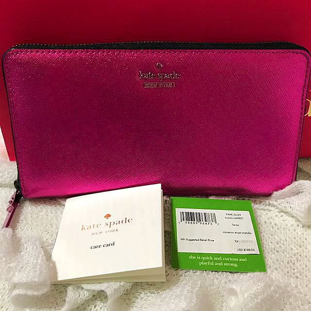 LAZADA- BNWT AUTHENTIC KATE SPADE CAMERON STREET BAJA ROSE WALLET (LACEY)-  CAN FIT AN IPHONE 7 PLUS PHONE TOO!, Luxury, Bags & Wallets on Carousell
